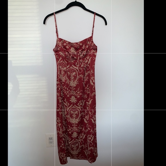 Paisley Deep Red Midi Dress - Picture 1 of 2